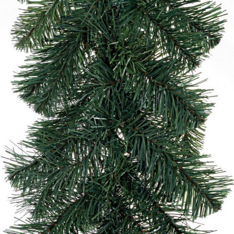 Festone di pino artificiale con struttura in metallo e aghi in pvc